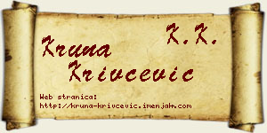 Kruna Krivčević vizit kartica